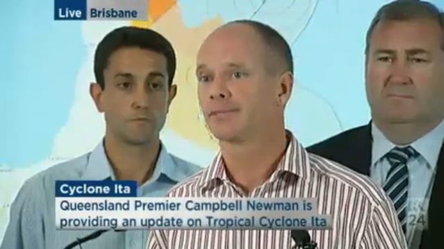 Campbell Newman & Qld emergency services urge preparation for Cyclone Ita смотреть онлайн