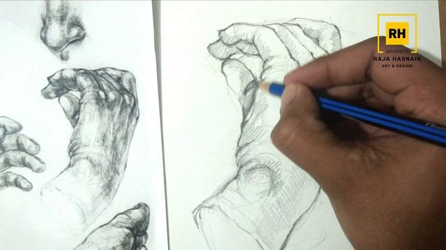 How to sketch hand detail| drawing basic for beginners| art work смотреть онлайн
