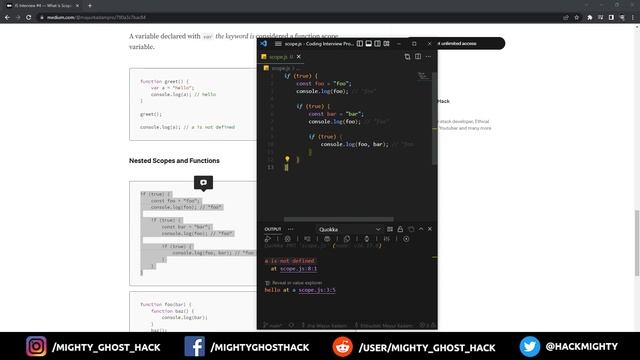 JS Interview #4 - What is scope? смотреть онлайн