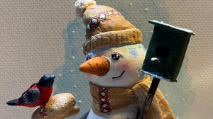 МК "Снеговик" Часть 1. Ватная ёлочная игрушка