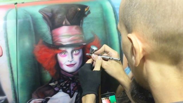 участвую в аэрографии на автомобиле Infinity. Airbrushing On Cars