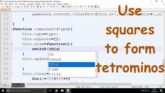 How to code a tetris game (Part1: birth of the tetrominos) смотреть онлайн