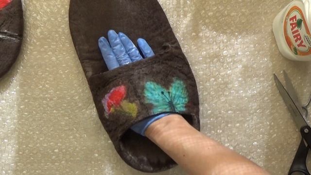 Валяние шлепок с открытым носиком от А до Я. Мастер класс. Валяные шлепки тапочки. Felting смотреть онлайн