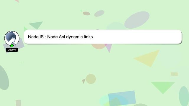 NodeJS : Node Acl dynamic links смотреть онлайн