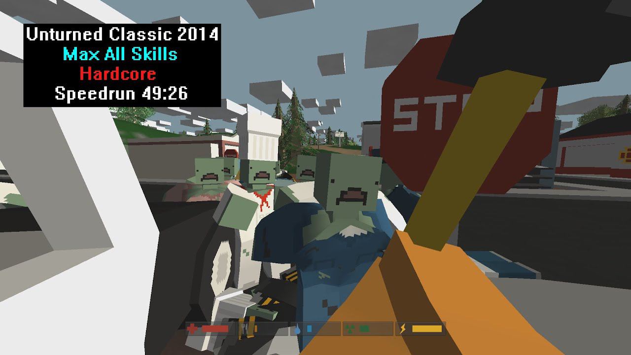 [Спидран] Unturned Classic 2014 Max All Skills Hardcore (Speedrun) 49:26