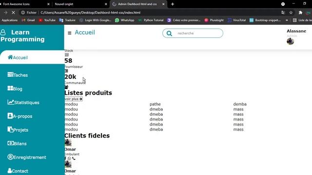 Responsive Admin Dashboard HTML / CSS смотреть онлайн