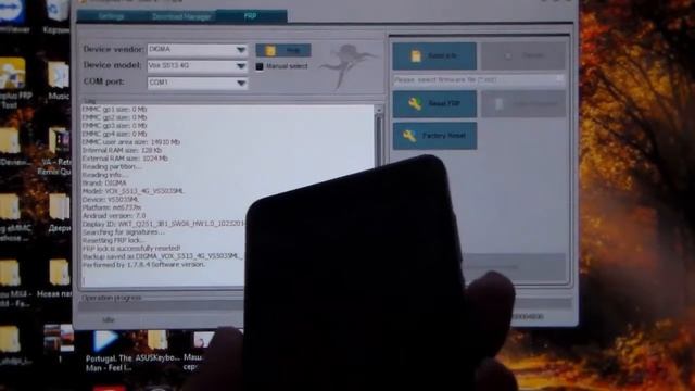 Сброс FRP By DIGMA VOX S513 4G с Octoplus FRP Tool