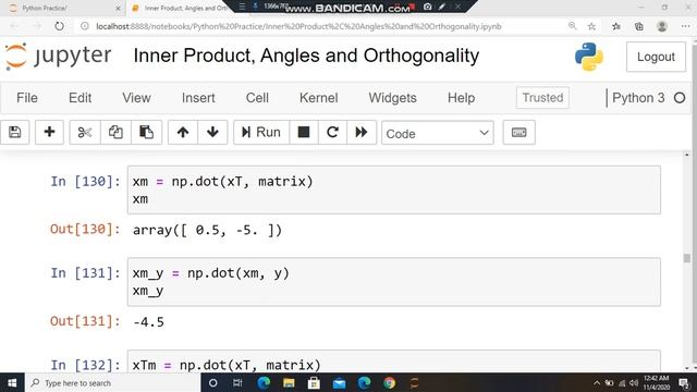 Inner Product: Angle & Orthogonality using python смотреть онлайн