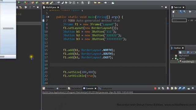 Implementation of Layout managers in Java |Urdu смотреть онлайн