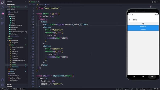 Aula 16 - Introdução ao useState hook - Curso React Native + Hooks смотреть онлайн