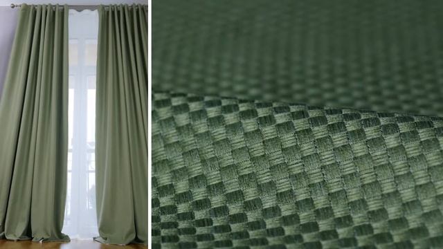 Шторы блэкаут. Комплект портьер блэкаут рогожка B504-8, оливковый смотреть онлайн