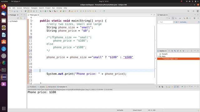 Java Tutorial 11: ternary operator смотреть онлайн