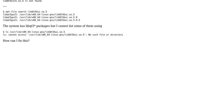 Ubuntu: Ubuntu 18.4 libQt5Core.so.5: cannot open shared object file: No such file or directory смотреть онлайн