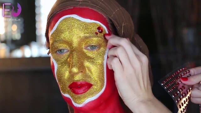 Креативный макияж/ Fantasy Makeup- Gold Face Выпуск 18 смотреть онлайн
