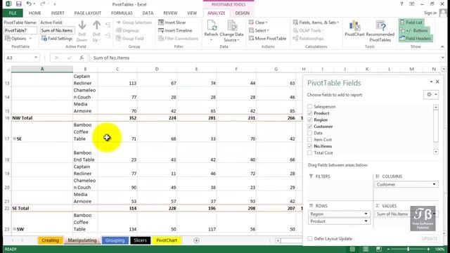 62 Manipulating PivotTable Data Microsoft Excel 2016 Beginner Course смотреть онлайн