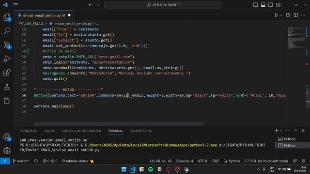 ENVIAR EMAIL UTILIZANDO PYTHON - TKINTER I PROTOCOLO SMTP I GMAIL l CODIGO COMPLETO смотреть онлайн