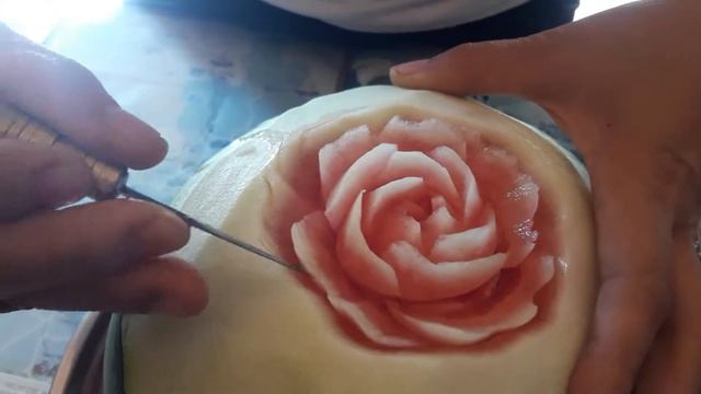 7 minutes watermelon carving rose. смотреть онлайн