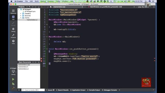 Creating Qt Widget Application (GUI) on macOS смотреть онлайн