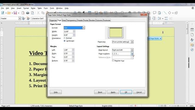 How To Page Setup in Libreoffice Writer | Page Margins | Layout Setting | Print Document | смотреть онлайн