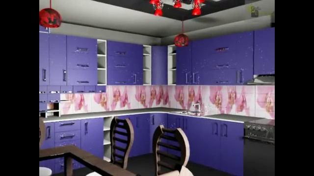 Дизайн светлой кухни с яркими деталями смотреть онлайн