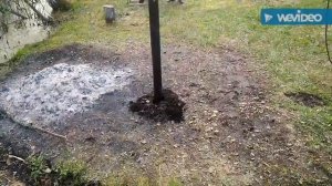 Закручивание винтовой сваи первый раз самодельным сваекрутом