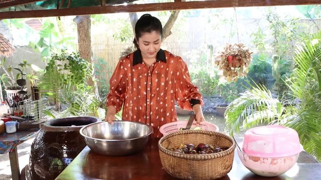 Harvest Mangosteen from grandmother back yard / Yummy mangosteen / Cooking with Sreypov смотреть онлайн