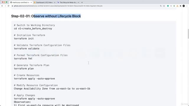 36. Terraform lifecycle Meta Argument create before destroy verify default behaviour смотреть онлайн