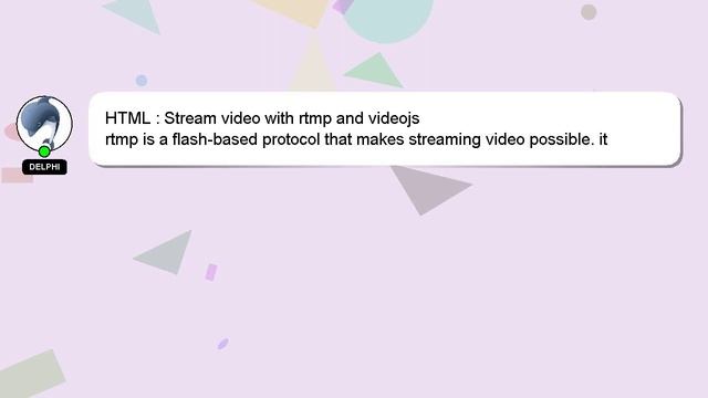 HTML : Stream video with rtmp and videojs смотреть онлайн