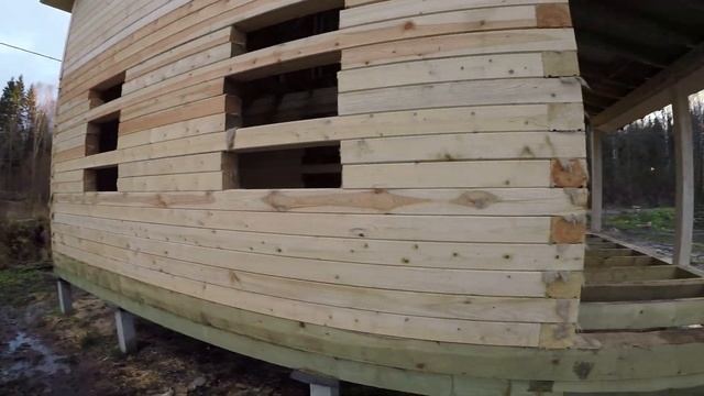 Построен дом из бруса под усадку 6х8 СНТ "Ручеек". Объект сдан 20.11.2020 ||| СК Дачник смотреть онлайн