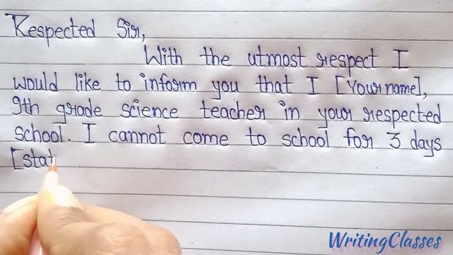 How to write leave application for school teacher to principal||Teacher's leave application смотреть онлайн