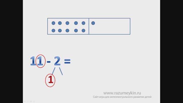 Вычитание с переходом через 10  — Сайт-игра Разумейкин