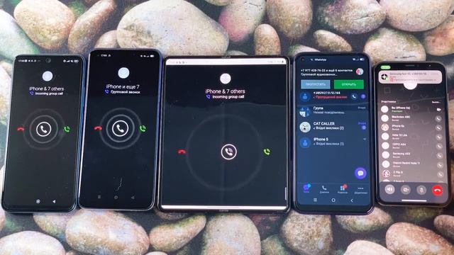 IPhone X Vs Z Fold Vs OPPO A54 Vs Xiaomi RN 11 Vs Blackview A90 WhatsApp & Viber Incoming Call Grou