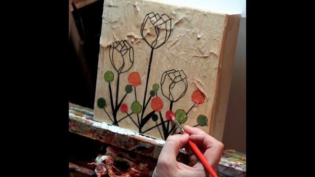 Painting Demonstration - Tulips in Acrylic & Mixed Media - Best Viewed in High Quality смотреть онлайн
