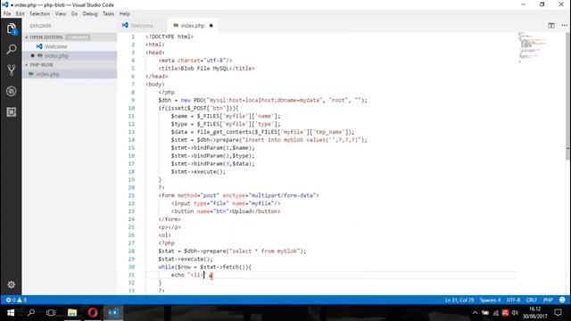 Insert File into MySQL Blob with PHP смотреть онлайн