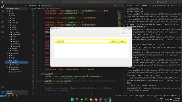 Python Software Development - Card item Delete from FormLayout| PySide6 + QtDesigner - Vd.11 смотреть онлайн