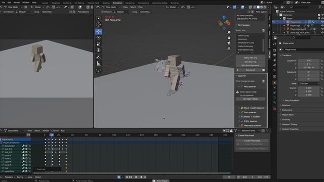 My first Minecraft animation on Blender смотреть онлайн