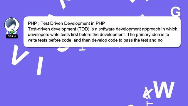 PHP : Test Driven Development in PHP смотреть онлайн