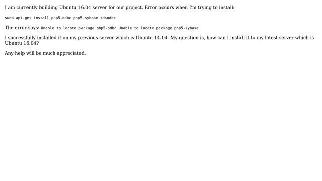 Ubuntu: Install ODBC and Sybase on Ubuntu 16.04 смотреть онлайн