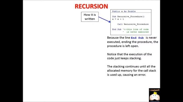 VBA Tutorial (Chap 7): Recursion (1 of 2) смотреть онлайн