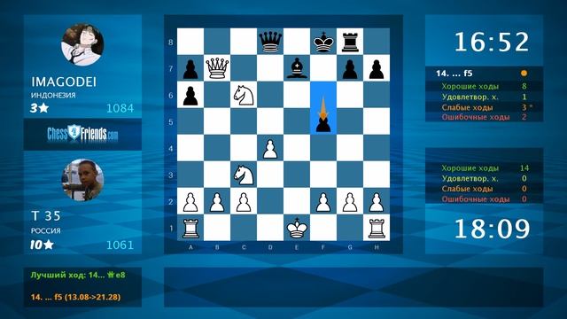 Анализ шахматной партии: Т 35 - IMAGODEI, 1-0 (по ChessFriends.com) смотреть онлайн