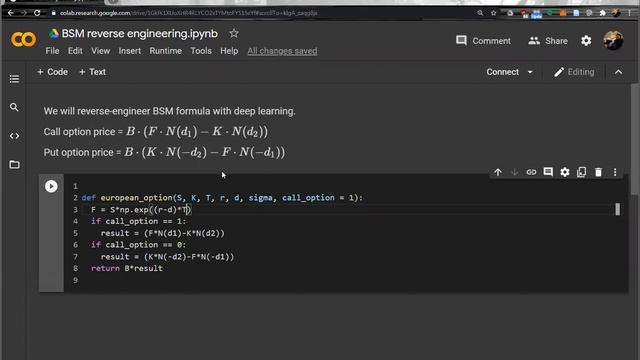 BSM reengineering with deep learning 01 (about BSM formula) смотреть онлайн