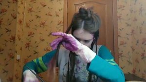 Крашу волосы на протяжении шести минут|покраска волос|крашу волосы в розовый тоникой|Бордовая тоник