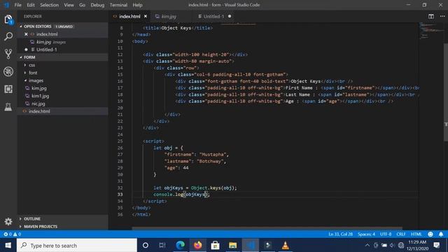 How to get keys from an object using javascript смотреть онлайн