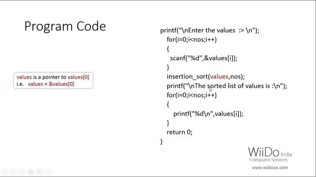 Insertion Sort - C Program смотреть онлайн