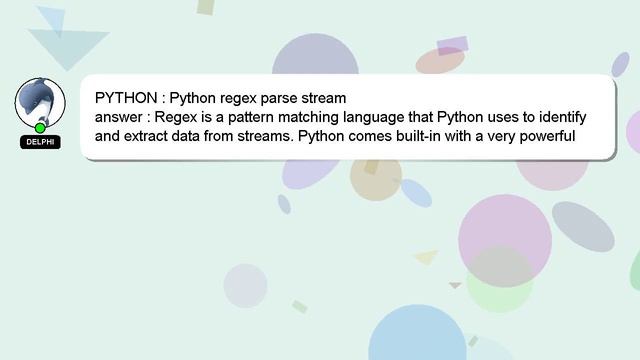 PYTHON : Python regex parse stream смотреть онлайн