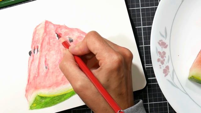 Using Star Joy Budget Colored Pencils for the First Time // Watermelon Slice смотреть онлайн