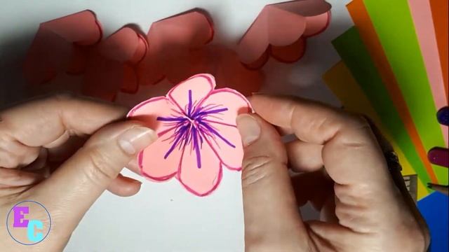 ОТКРЫТКА ПОЗДРАВИТЕЛЬНАЯ из цветной бумаги и картона. Подарок на 8 марта своими руками. смотреть онлайн