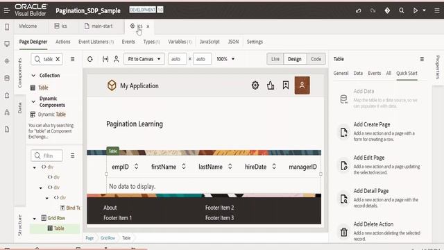 How to Implement pagination in table component of Oracle Visual Builder (VBCS) application | SDP смотреть онлайн