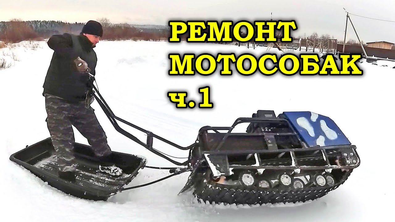 Ремонт мотособак (мотобуксировщик Мужик, Райда) часть 1 смотреть онлайн