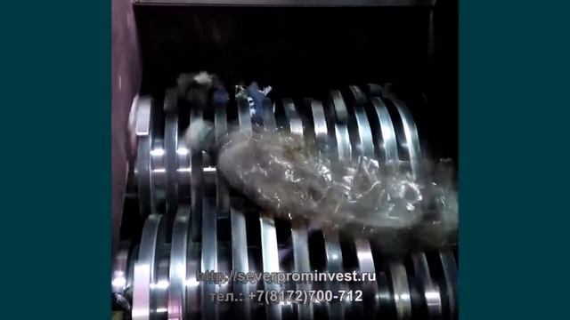 Шредер двухвальный, измельчитель ТБО, дробилка отходов, смотреть онлайн